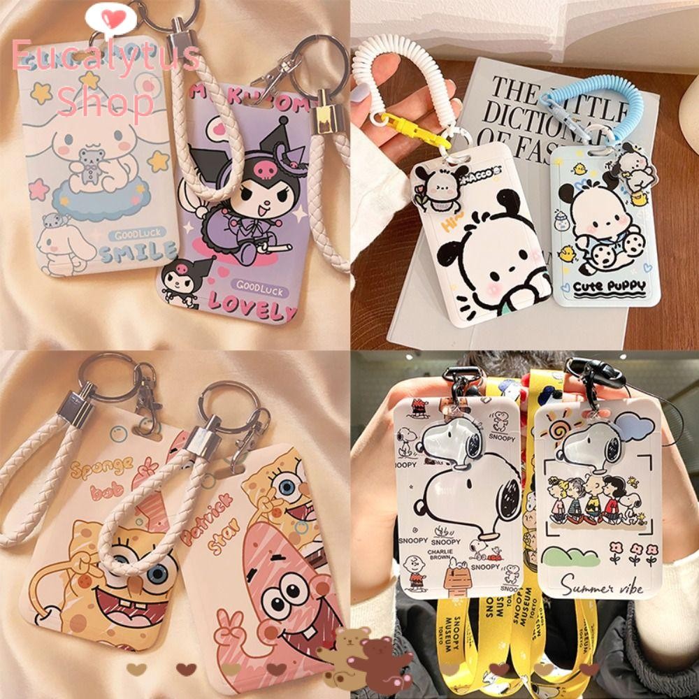Eucalytus1 ผู้ถือบัตร, ฝาครอบเก็บบัตรพลาสติก Kuromi Pochacco, การ์ตูนมัลติฟังก์ชั่น ID Badge Holder ของขวัญ