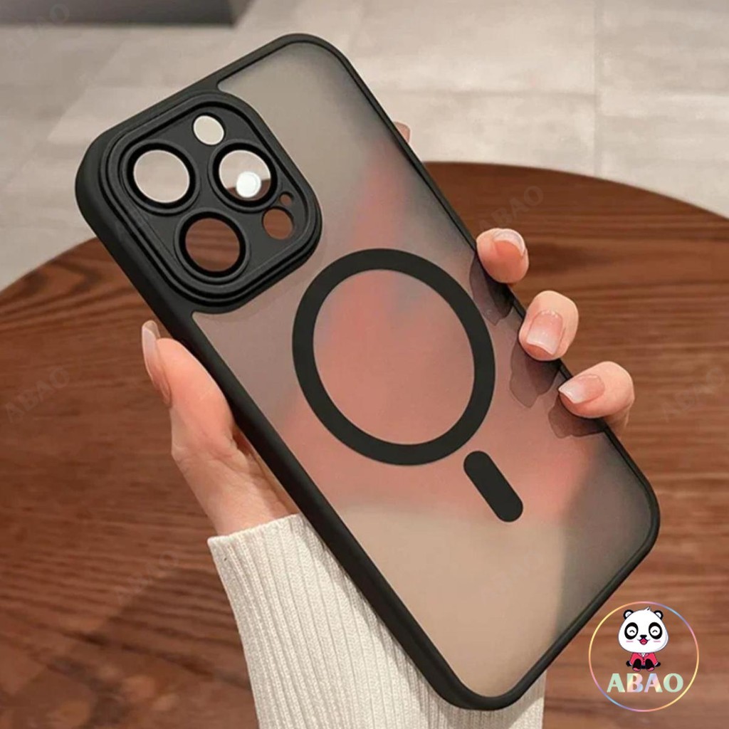 ABao แม่เหล็กหรูหรา Matte โปร่งแสงเกราะกันกระแทกสําหรับ iPhone 16 15 14 13 12 11 Pro Max สําหรับ Magnetic Wireless Charger Case Cover ราคา ถูกที่สุด ดีลบีเคเค แกลเลอรีภาพที่ 3
