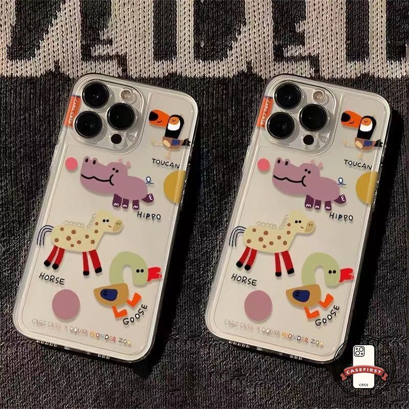 การ์ตูนฮิปโปห่านม้าน่ารักโปร่งใสนุ่ม เคส Redmi 9C 13C 12 10C 9 10A 10 12C 9A Note 13 8 11s 9 12 10 11 Pro POCO M3