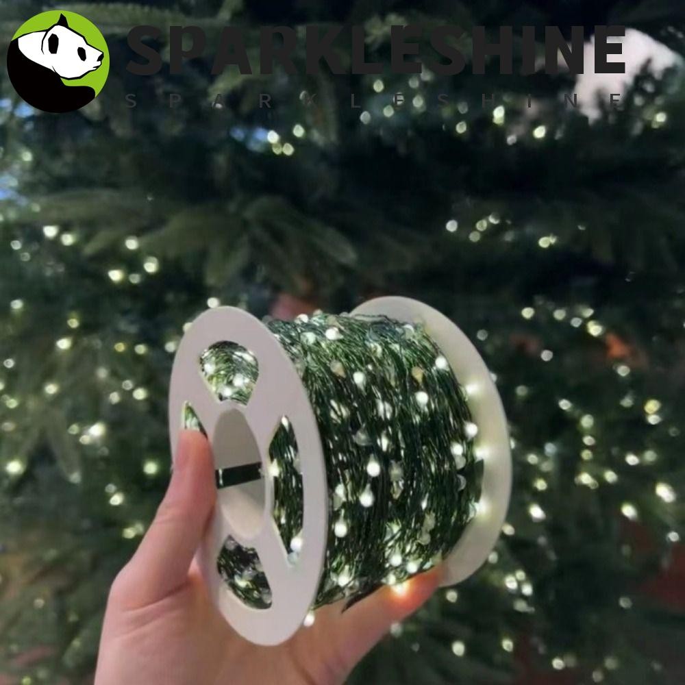 Sparkleshine ไฟคริสต์มาส,ไฟต้นไม้คริสต์มาสหลากสี LED 50/100,ตกแต่งสวนพร้อมรีโมทคอนโทรลกันน้ําสีเขียวลวดทองแดง LED String Lightตกแต่งคริสต์มาส