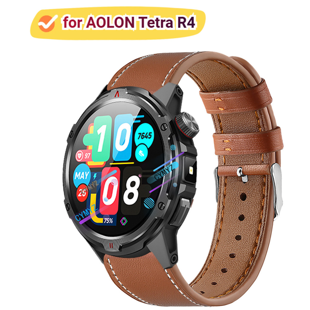 สําหรับ AOLON Tetra R4 สายหนังสําหรับ AOLON Tetra R4 สายนาฬิกาอัจฉริยะสายรัดข้อมือกีฬา