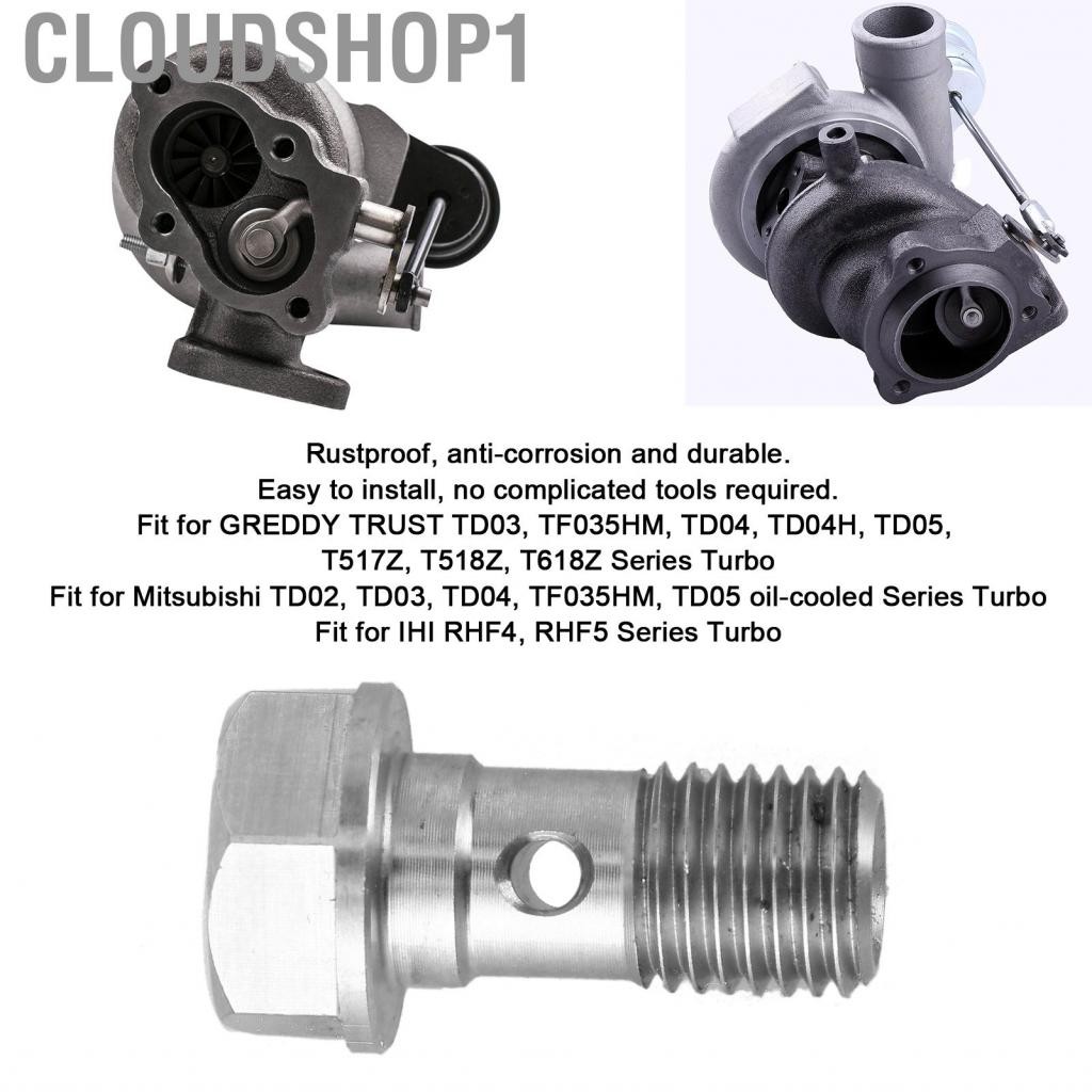 Cloudshop1 Turbo น้ำมัน Restrictor M10x1.25 สแตนเลสจำกัด FITTING Fit สำหรับ MITSUBISHI TD02 TD03 TD0