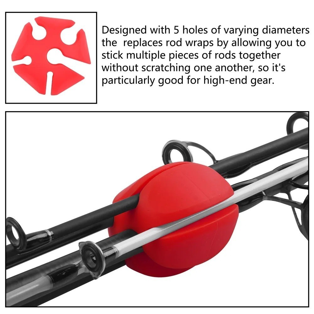 【พร้อมจัดส่ง】ชุดถือคันเบ็ดซิลิโคนเบา 6 ชิ้น พร้อมช่อง 6 ช่อง - ทนทาน, สีน้ำเงิน, รวมถุงไข่คันเบ็ดโบนัส - รูปที่ 2