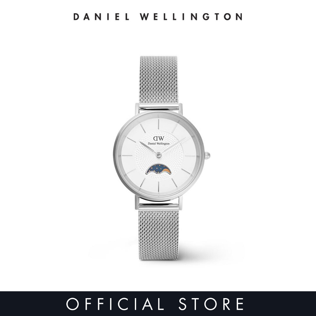 Daniel Wellington นาฬิกาข้อมือ Petite Lune 32mm Sterling Silver White - Moonphase Dial
