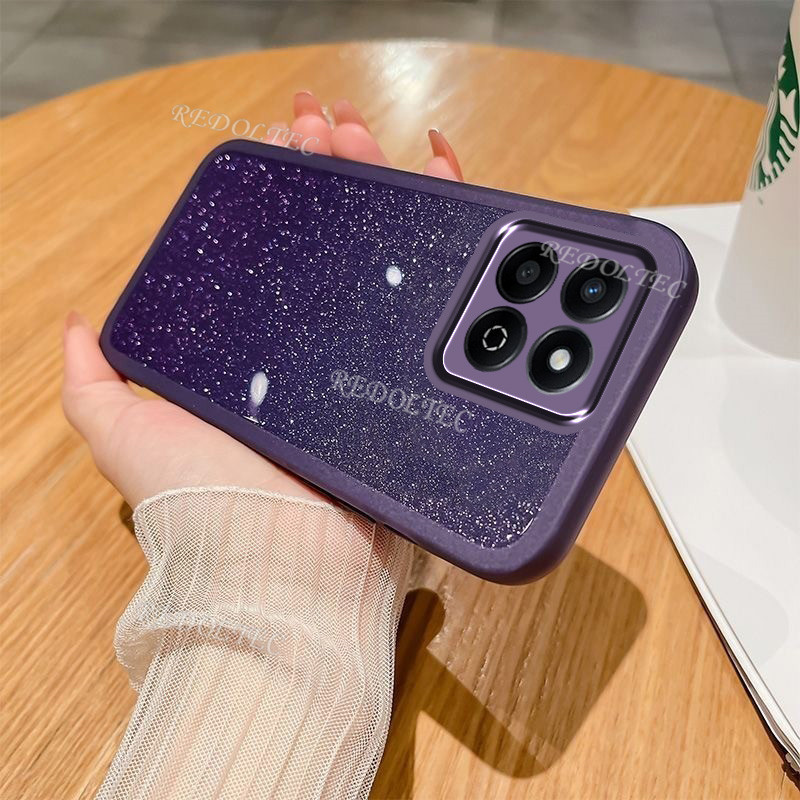 เคส Honor 200 Smart 5G 2024 Luxury Glitter Casing Honor 200Smart Honor200 Smart Gradient Bling Clear Silicone Cover พร้อมเลนส์ป้องกัน