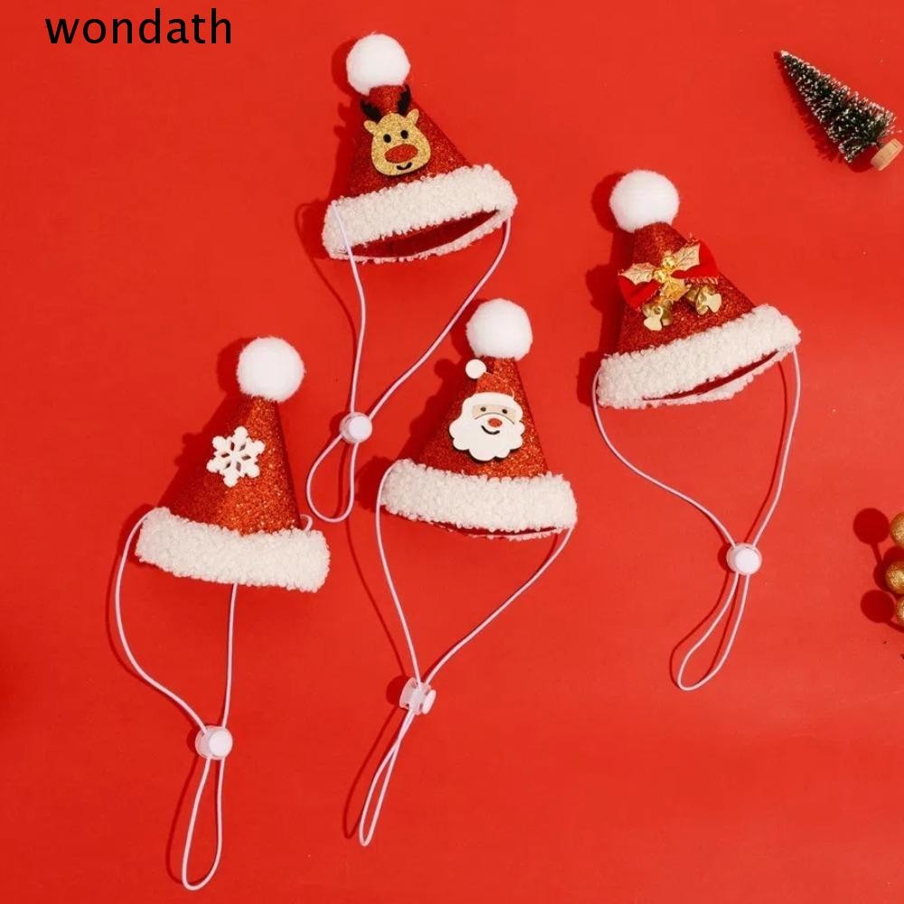 Wonda หมวกแมว, ฤดูใบไม้ร่วงฤดูหนาวสีแดงคริสต์มาสแมวที่กําหนดเอง, นํากลับมาใช้ใหม่ตกแต่งน่ารักการ์ตูนคริสต์มาสสัตว์เลี้ยงแต่งตัวอุปกรณ์สําหรับสุนัข