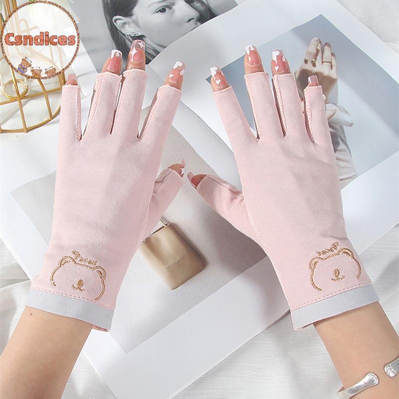 Csndices 1 คู่ Anti UV เล็บถุงมือ UV Gel Shield ถุงมือ Fingerless เล็บเล็บเครื่องมือ LED โคมไฟเล็บเครื่องเป่ารังสีมือ TH