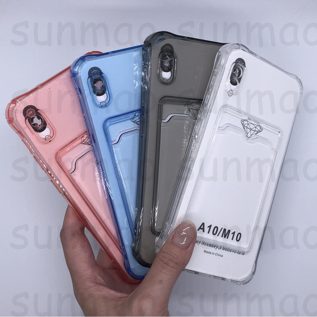 เหมาะสำหรับกรณีโทรศัพท์ Samsung A10 เคสโทรศัพท์,สีทึบเคสป้องกันโทรศัพท์, สามารถใส่การ์ด, กันกระแทก, เคสป้องกันสมาร์ทโฟน