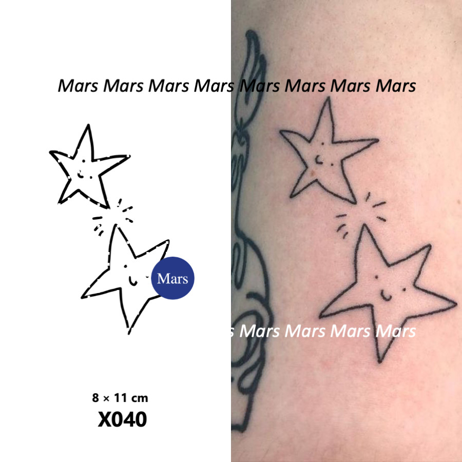 Mars Tattoonew Technology Magic, Long Lasting 2 สัปดาห์, รอยสักกึ่งถาวร, รอยสักชั่วคราว, สติ๊กเกอร์รอยสัก, สักปลอม, "Spark", X040