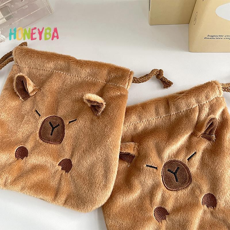 <Honeyba>ใหม่Kaybaraตุ๊กตาPorpoise Drawstring Bundleกระเป๋าแบบพกพาตุ๊กตากระเป๋าขนาดใหญ่ความจุกระเป๋าถือลําลองน้ําหนักเบากระเป๋าเดินทางดี
