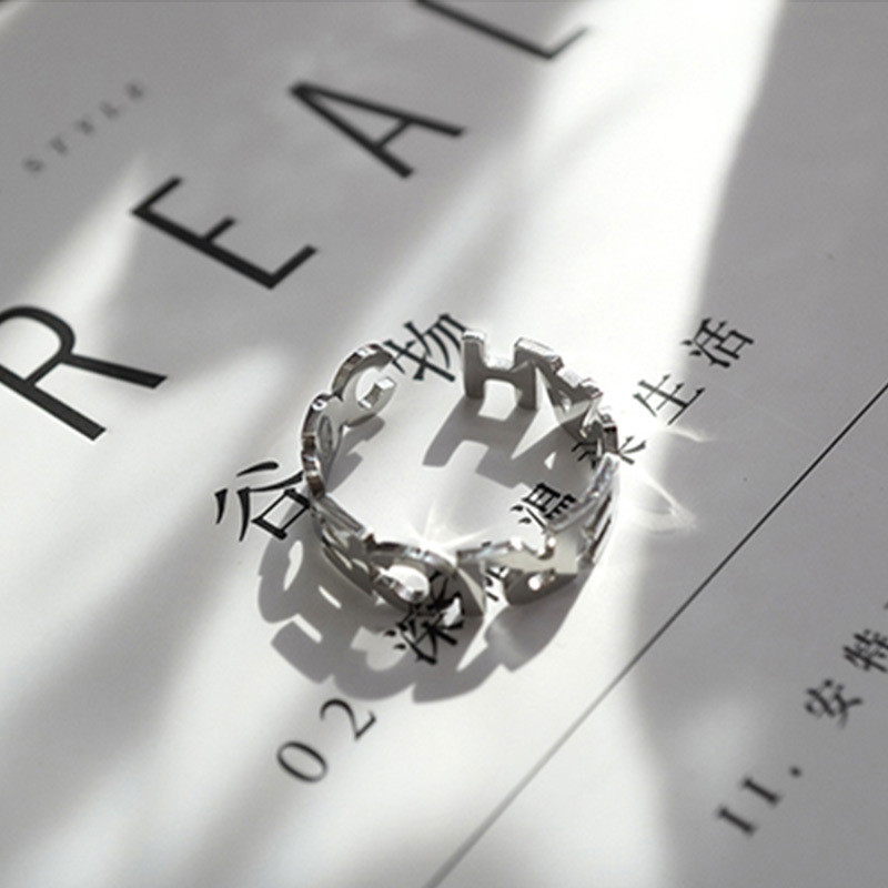 พังก์ปีศาจฮอร์นหัวใจรักข้ามเปิดแหวนสําหรับผู้ชายสร้างสรรค์ดาวแหวนปรับเครื่องประดับ - รูปที่ 5