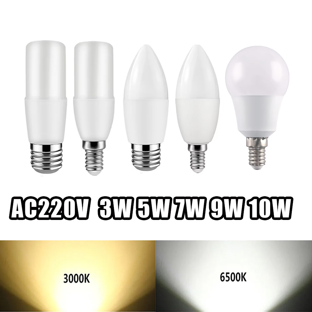 E27 หลอดไฟ Led,แสงสีขาว 3W 5W 7W 9W 10W โคมไฟประหยัดพลังงาน,คุณภาพสูง E14 220V Led โคมระย้าเทียนตกแต่งบ้าน
