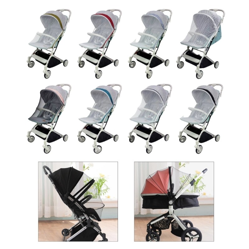 camp Pushchair Canopy Strollers Insect Net Breathable Baby Net for Baby Carriers Full Coverage Pram 