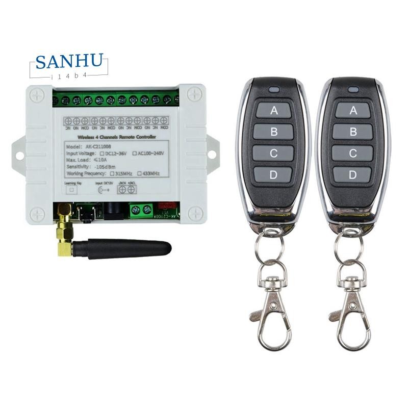 Dc 12V 24V 36V 10A 433MHz 4 ช่องรีเลย์ไร้สาย RF รีโมทคอนโทรลสวิทช์ตัวรับสัญญาณ + 4CH เครื่องส่งสัญญาณ ราคา ถูกที่สุด ดีลบีเคเค