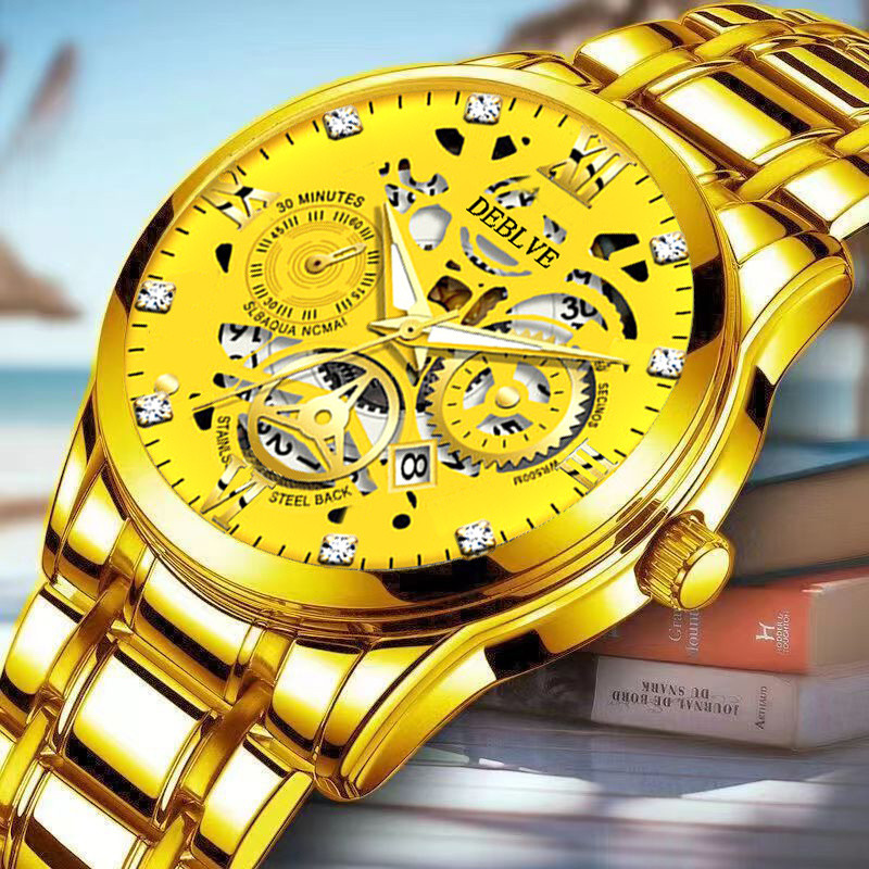 ✨2025✨ Jam tangan lelaki คุณภาพสูง Swiss Luxury นาฬิกาอัตโนมัตินําเข้าปฏิทินนาฬิกากลไกกันกระแทกแฟชั่