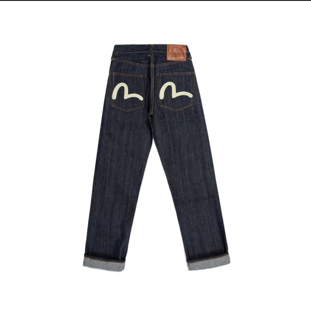 Evisu กางเกงยีนส์ผู้ชายลายนกนางนวลหลวม Evisu
