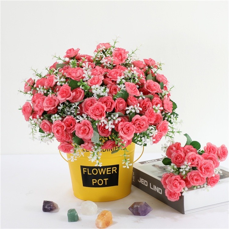 BUJOY 15 กิ่ง ดอกกุหลาบ ช่อดอกกุหลาบประดิษฐ์ ดอกไม้ประดิษฐ์ เหมาะสำหรับงานแต่งงานและตกแต่งบ้าน - รูปที่ 3