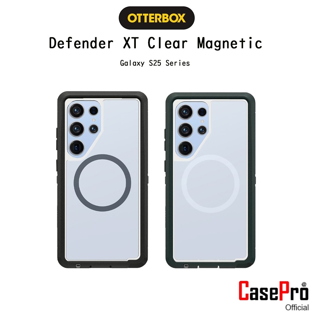 OTTERBOX Defender XT Clear Magnetic เคสกันกระแทกผ่านมาตราฐานกองทัพอเมริกาเกรดพรีเมี่ยม เคสสำหรับ Galaxy S25 Ultra (New)