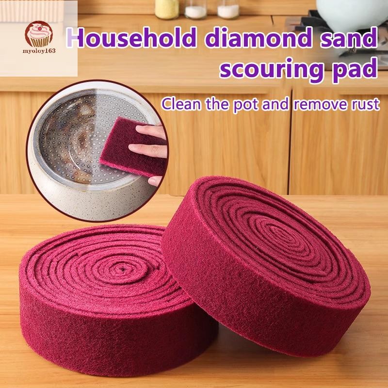 Myoloy 1 M/ม้วน Carborundum ยางลบสนิม Remover แปรงจานหม้อทําความสะอาด Emery ขจัดตะกรัน Clean Rub Pots เครื่องมือห้องครัว Gadgets อุปกรณ์เสริม TH