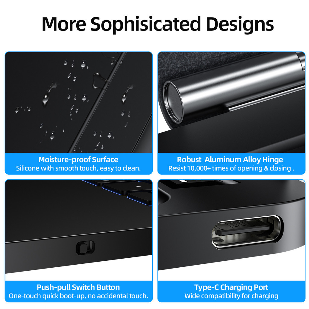 GOOJODOQ Magnetic Keyboard For Air4/5/6 Pro11(2018-24) Gen10 Magnetic Floating Cantilever Informative LED Display - รูปที่ 6