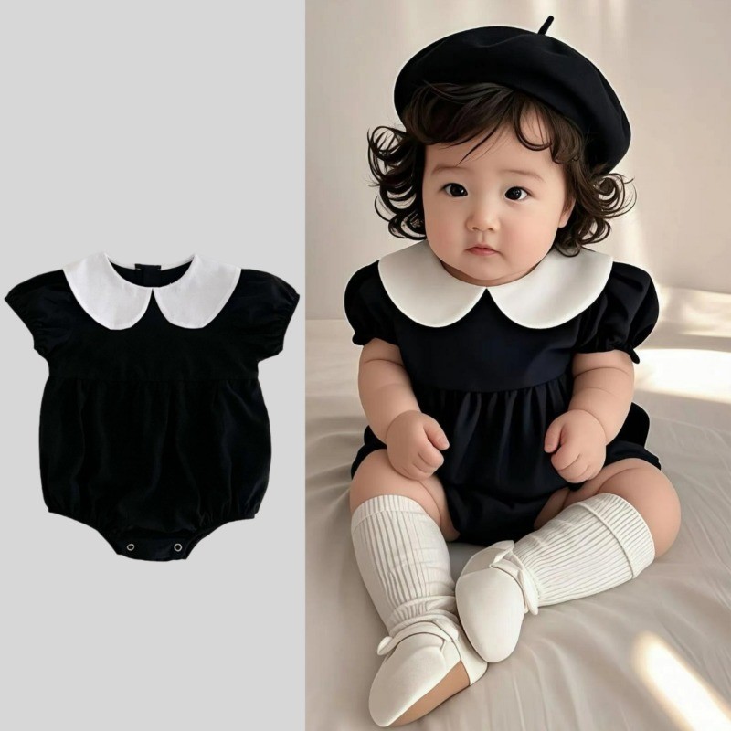 เด็กทารกชุดบอดี้สูทฤดูร้อนแขนสั้น Jumpsuits สาว Ins แฟชั่น Romper 0-2 ปีทารกแรกเกิดเสื้อผ้า