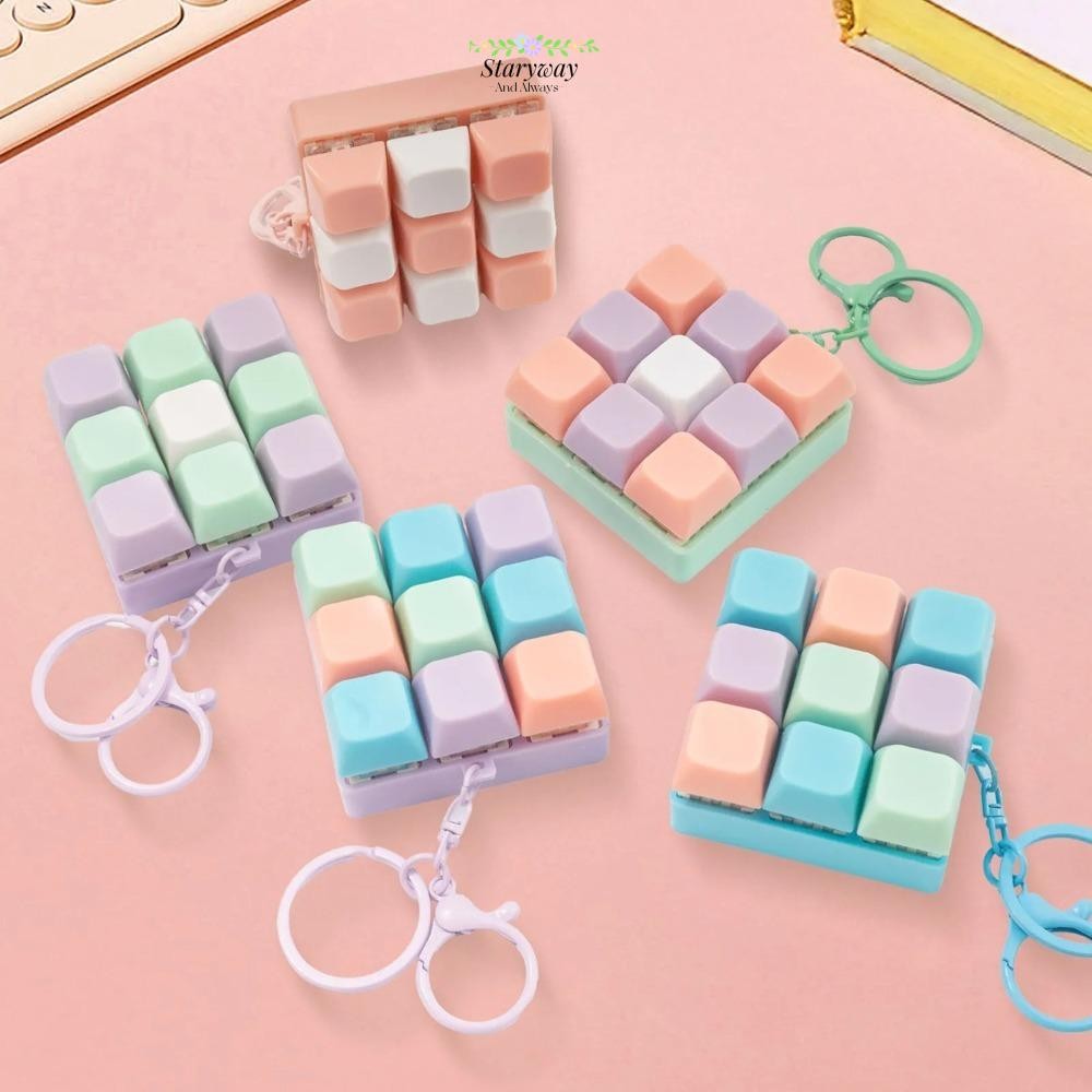 พวงกุญแจเกมคีย์บอร์ด STARYSWAY คลายเครียด ปุ่ม DIY ปุ่มกด 9 คีย์บอร์ดของเล่น, ของขวัญ Fidget Decompression Anti Stress Finger Creative กระเป๋าจี้ชายหญิง