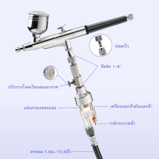 ชุดแอร์บรัช พร้อมคอมเพรสเซอร์แอร์ ปรับแรงดันแก๊สได้ 0.3 มม. สําหรับแต่งหน้า NT-106
