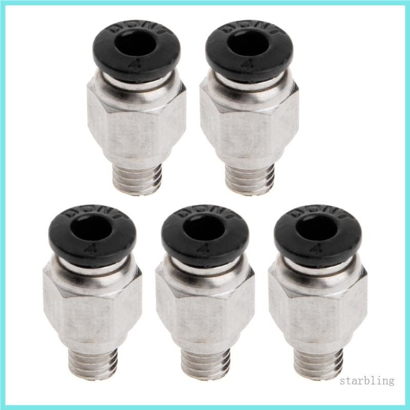 Star 5 ชิ้น PC4-M6 ด้ายชายตรงนิวเมติก Fitting PTFE Tube Connector