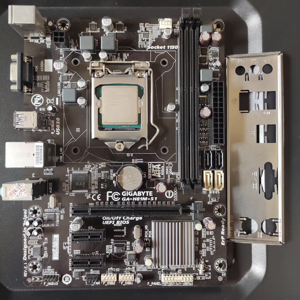เมนบอร์ด Gigabyte, GA-H81M-S1, ฟอร์มแฟคเตอร์ MATX, ซ็อกเก็ต LGA1150 รองรับหน่วยความจำ DDR3 รุ่นที่ 4