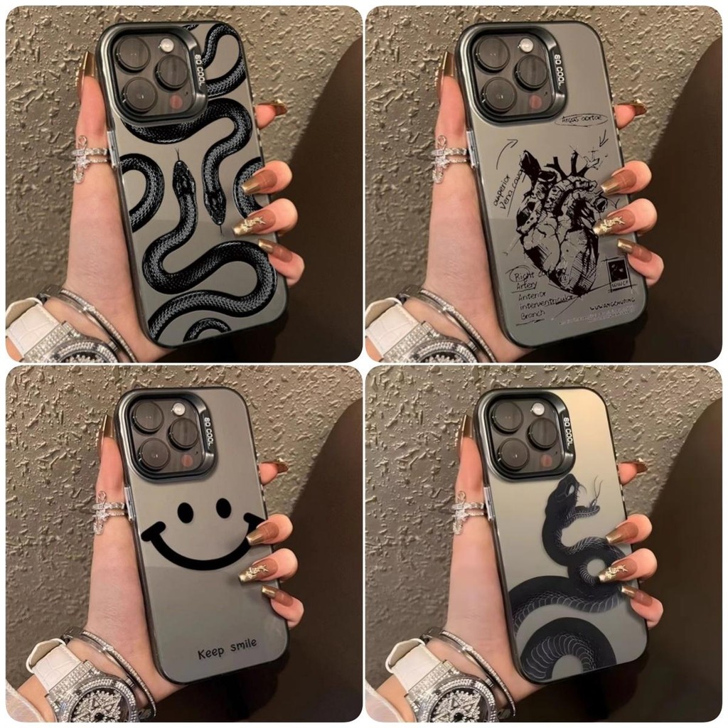 เคสโทรศัพท์หรูหราสำหรับ iPhone 11 12 13 14 15 16 Pro Max Pro 7 8 Plus XS Max XR X SE รูปหัวใจ กันกระแทก เปลือกแข็งด้าน