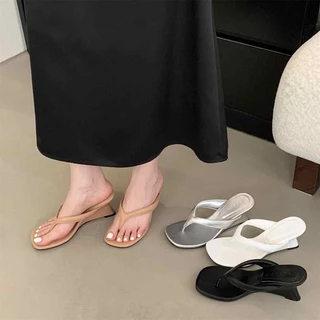 รองเท้าส้นสูงผู้หญิงแบบเปิดนิ้วเท้า ยาง PU สวมใส่ได้