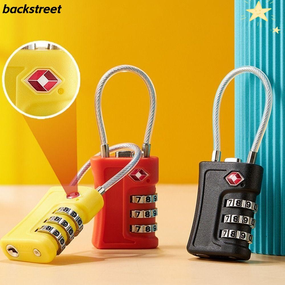 Backstage Customs รหัสผ่านล็อค, TSA Anti-theft 3 หลักรหัสล็อค, ทนทานเครื่องมือรักษาความปลอดภัยกุญแจเชือกลวดกระเป๋าเดินทางรหัสล็อคกระเป๋าเดินทาง