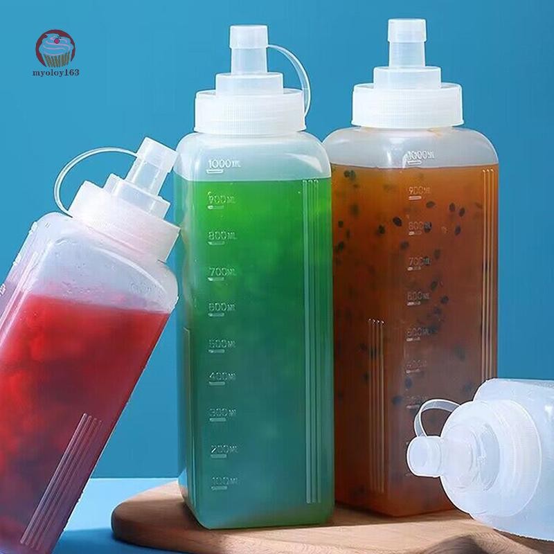 Myoloy 600/800/1000ML บีบขวดซอสเครื่องปรุงรสขนาดใหญ่ปากกันฝุ่นครัวปรุงรสสลัดซอสน้ํามันมะกอกขวด TH