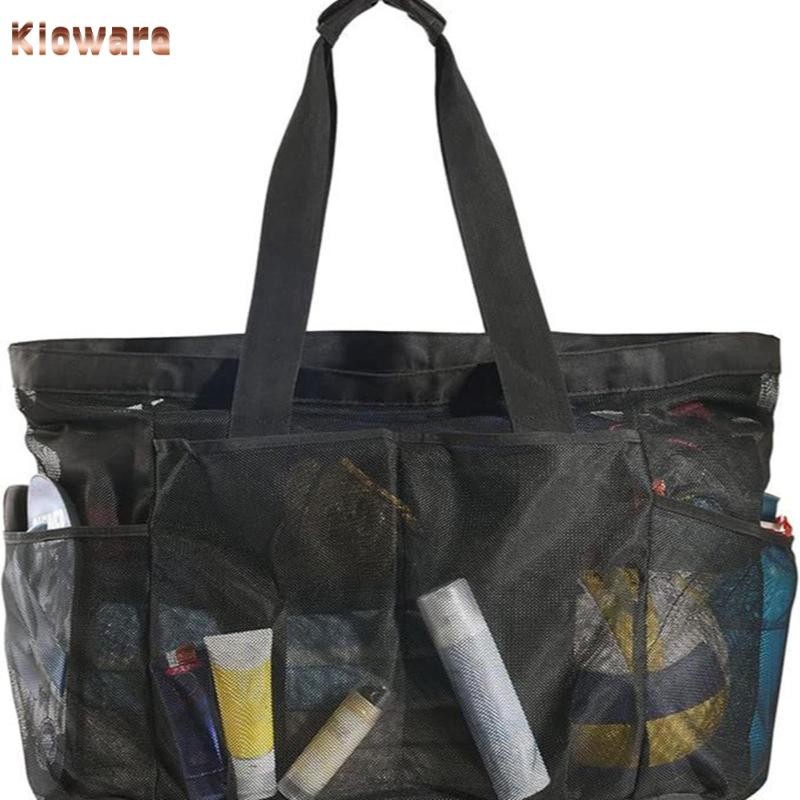 Kloware Mesh Beach Tote Bag แบบพกพาหลายกระเป๋าอเนกประสงค์ Essentials พับสําหรับ – โปรปัง