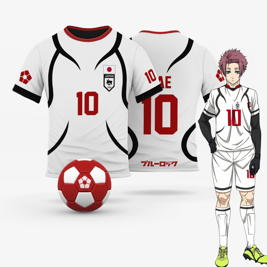 Blue Lock Mens Jersey Japan U20 สีขาวการ์ตูนอะนิเมะคอสเพลย์เสื้อฟุตบอลแฟชั่นฤดูร้อนเสื้อยืด