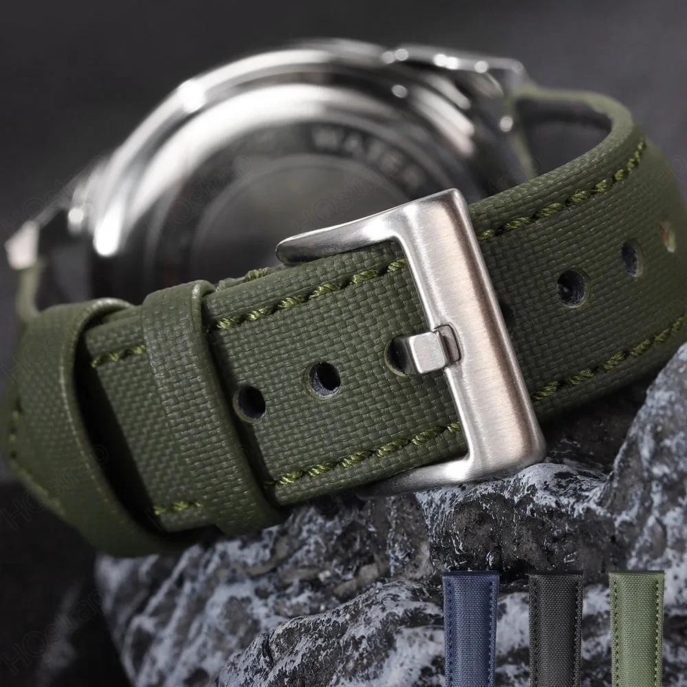 Quick Release สายหนังไนลอนสําหรับ Galaxy watch band 20 มม.18 มม.22 มม.สําหรับสายนาฬิกา Seiko สําหรับสร้อยข้อมือกันน้ํา Rolex
