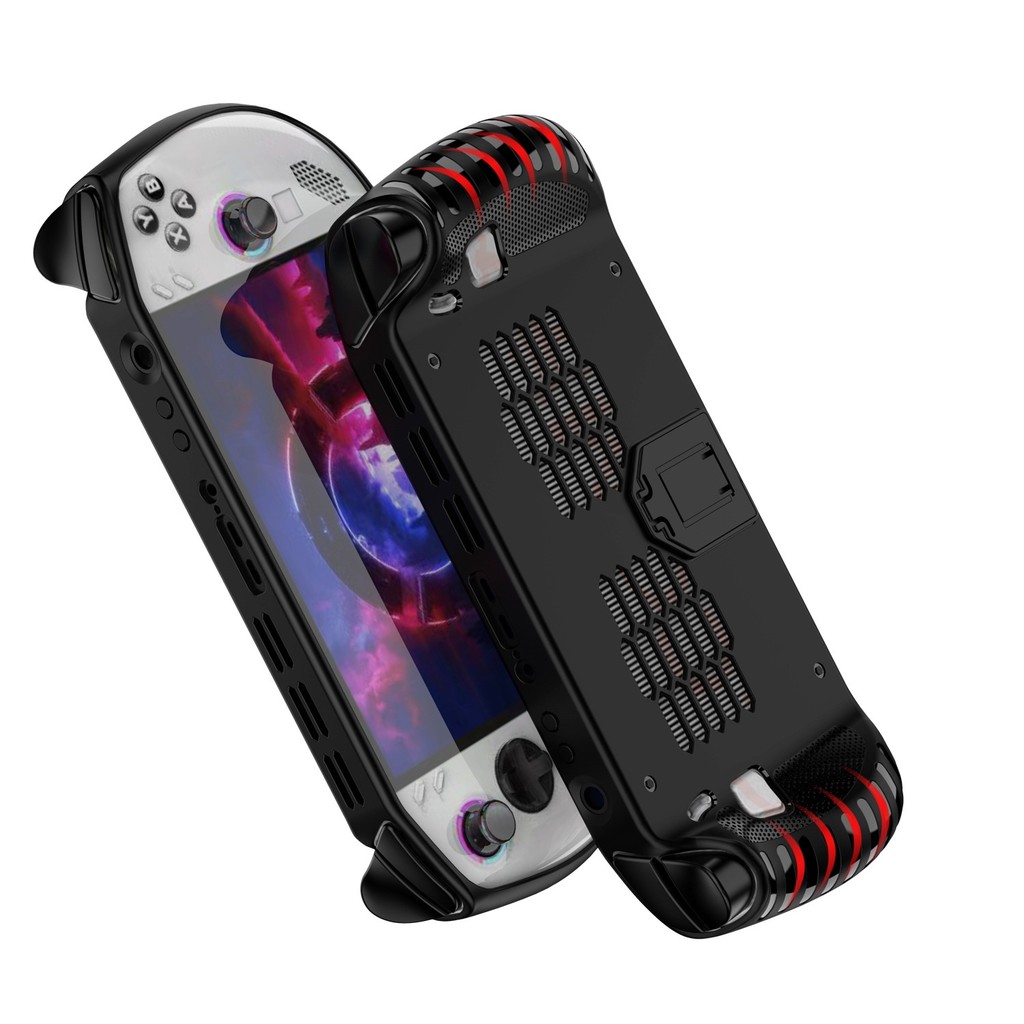 TPU เคสป้องกันพร้อมขาตั้งเข้ากันได้กับ Legion GO S, Shock-Absorption, กันลื่นและป้องกันรอยขีดข่วนฝาครอบการออกแบบ