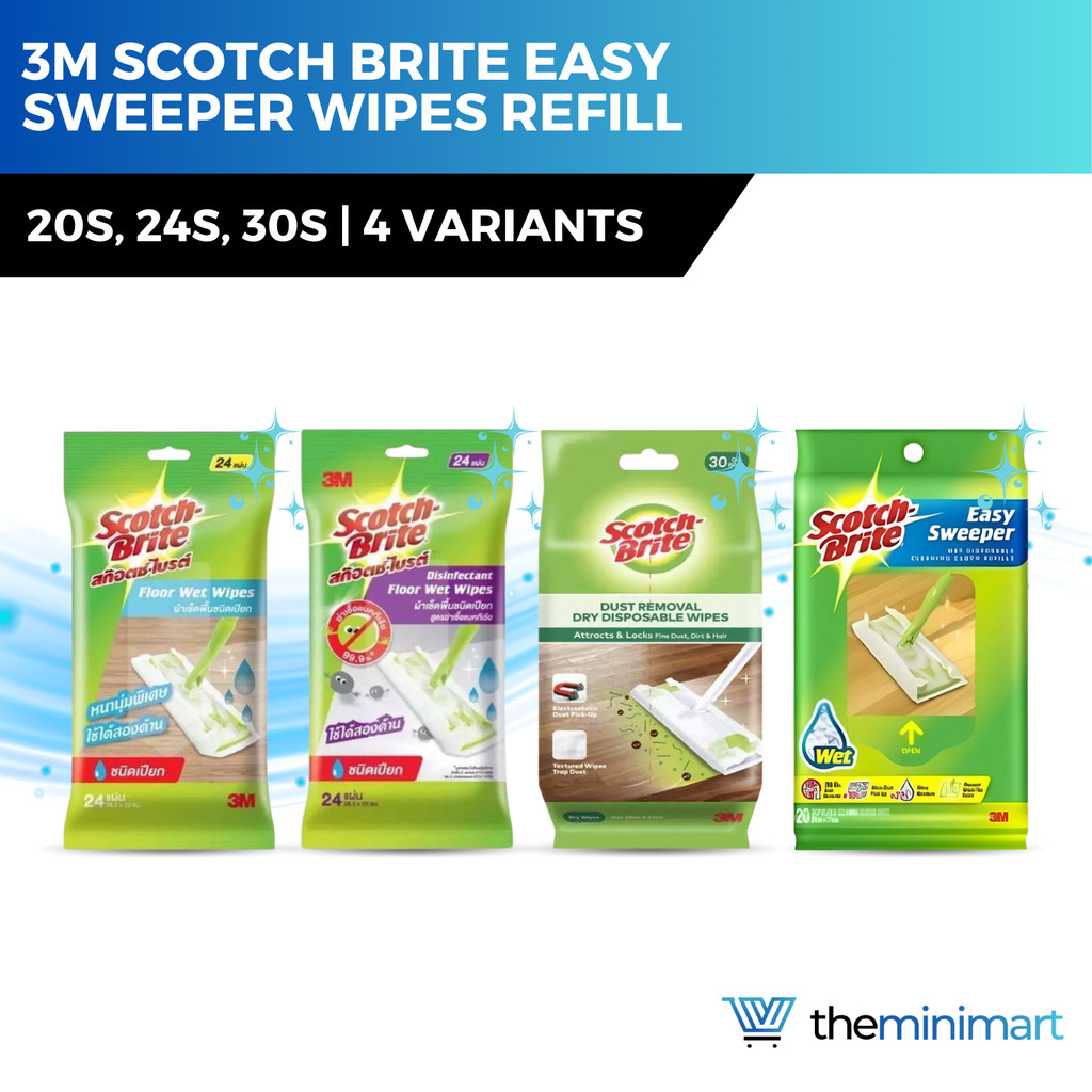 3M Scotch Brite Easy Sweeper Wipes รีฟิล – น้ํายาทําความสะอาดที่รวดเร็วและปราศจาก Hassle