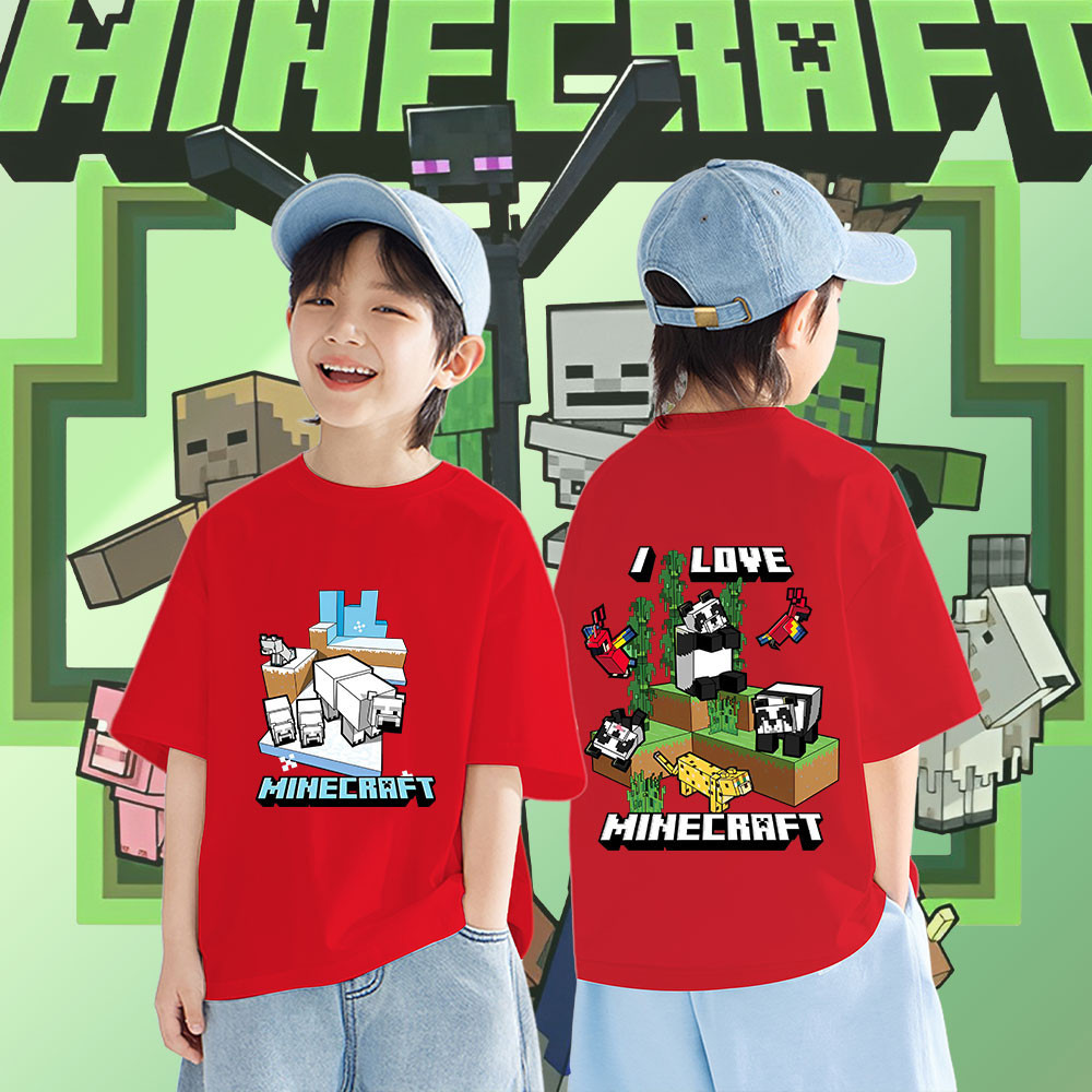 HOT SALE  Hot New Roblox Minecraft Sandbox Jj & Mikey Maizen Children’s Tshirt ย ราคา ถูกที่สุด ดีลบีเคเค แกลเลอรีภาพที่ 7