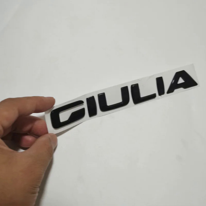 Black GIULIA Rear Badge Sticker ABS GIULIA Trunk Sticker Rear Emblem For Alfa Romeo GIULIA Car Styli