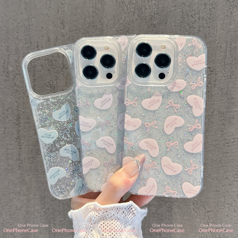 เข้ากันได้กับ iPhone 16 Pro Max iPhone 15 iPhone 13 iPhone 11 เคสโทรศัพท์กลิตเตอร์ใส DLSFK088&089&090