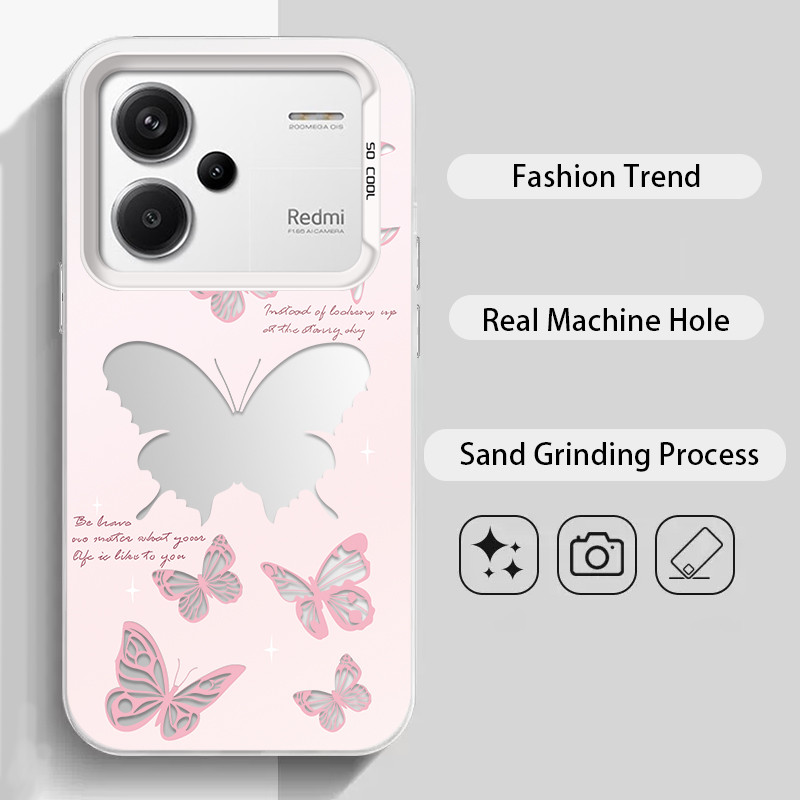 สําหรับ Xiaomi Redmi Note 13 Pro Plus & Redmi Note13 Pro + 5G , ผีเสื้อที่สวยงาม,เคสโทรศัพท์ IMD ป้องกันการตกเคลือบคุณภาพสูง