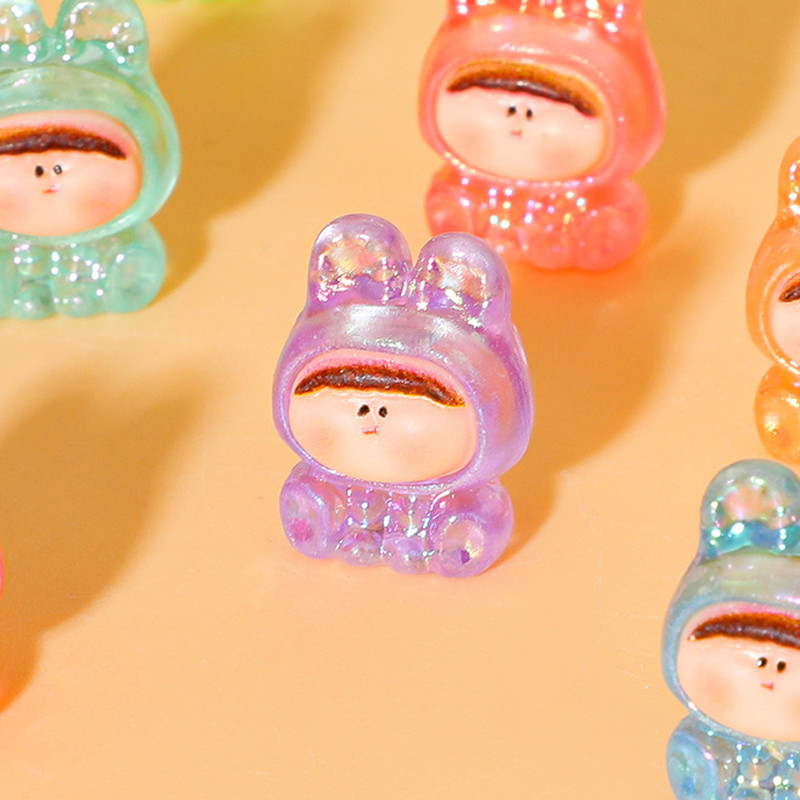 COD 1 ชิ้น Luminous Glow Mini Bunny 3D เรซิ่น Charms สําหรับ DIY ราคา ถูกที่สุด ดีลบีเคเค แกลเลอรีภาพที่ 4