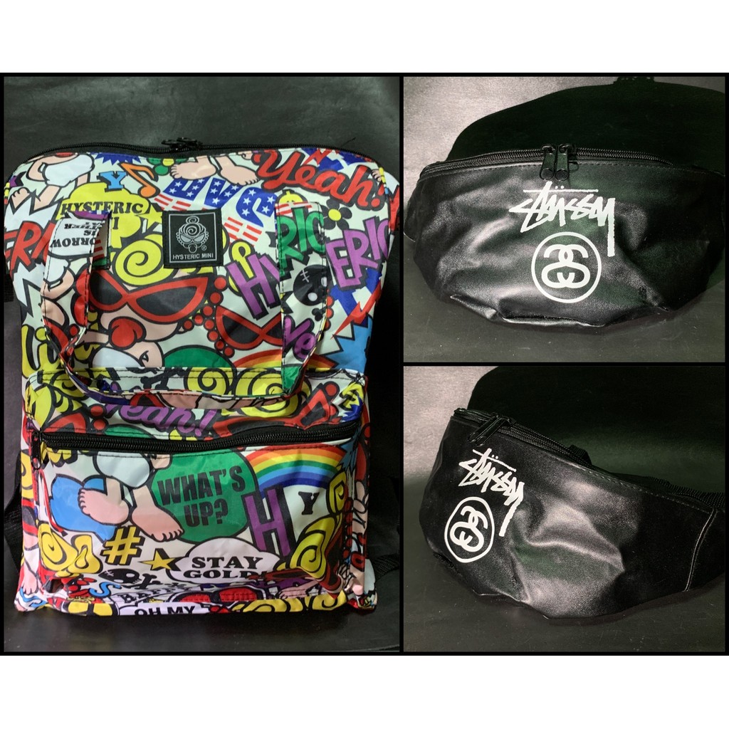 🇯🇵ของเล่นนของสะสม ญี่ปุ่นมือสอง แท้💯 กระเป๋า Hysteric, STUSSY