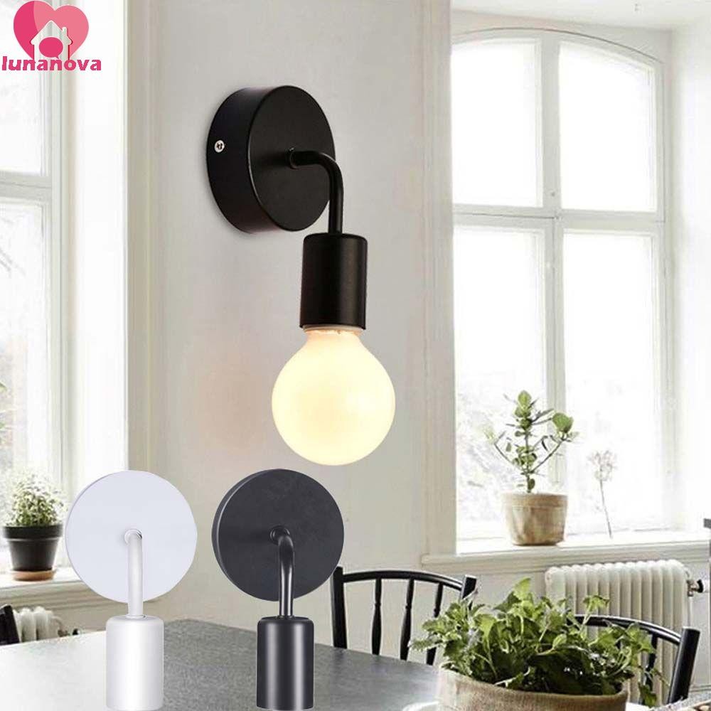 LUNANOVA โคมไฟติดผนัง Sconce E27 110V 220V สําหรับห้องนอนห้องนั่งเล่นบาร์ Study กาแฟโคมไฟข้างเตียงฐานโคมไฟในร่ม