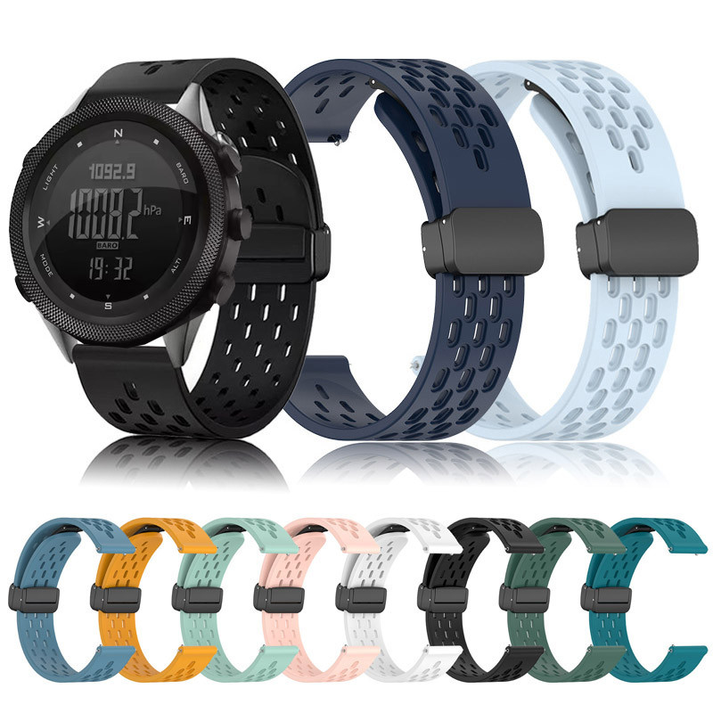 Breathable Magnetic Buckle สําหรับ NORTH EDGE APCHE-46 สมาร์ทนาฬิกา 22 มม.20 มม.ซิลิโคนสําหรับ APACH