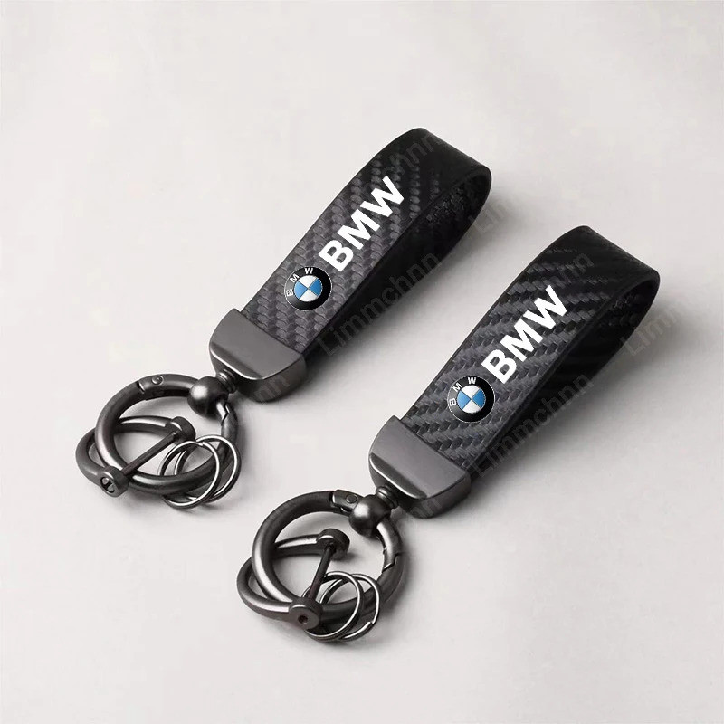 For BMW M 1 2 3 4 5  7 Series X1 X3 X4 X5 X6 X7 F10 F30 E46 E60 Carbon Leather Car Keyring Luxury Lo