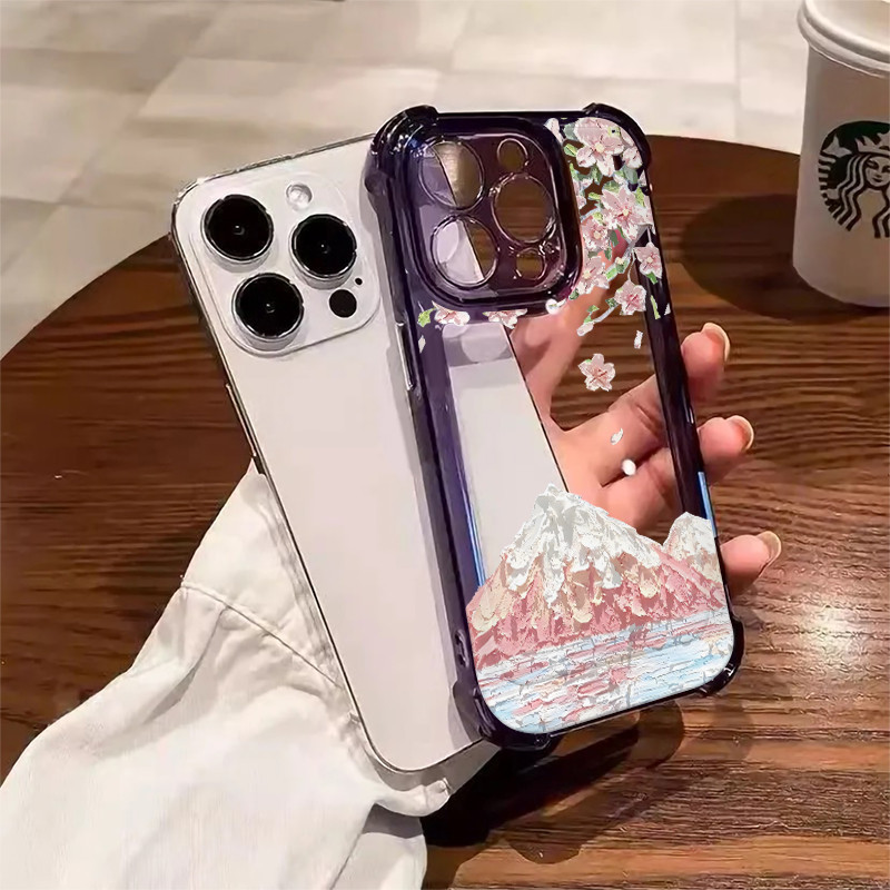 🌸TheOne🌸สี่มุมหนาป้องกันการตกเลนส์ป้องกันกรณีโทรศัพท์มือถือสำหรับ iPhone 16 15 14 13 12 11 ProMax X/XS XR XSMAX 7 8PLUS