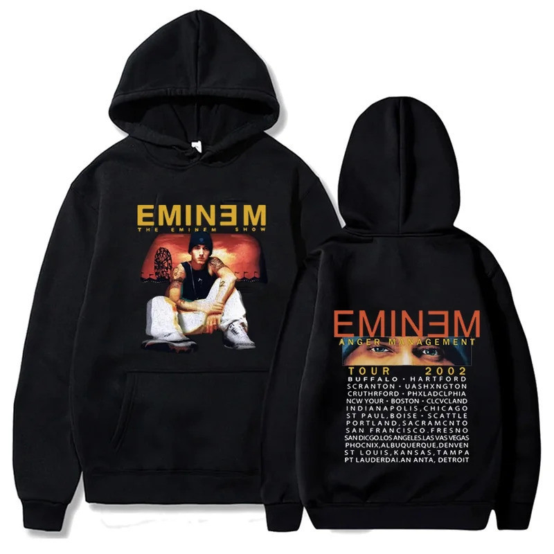 BAJU Eminem พิมพ์ Hoodie ผู้ชาย Hip Hop Street เสื้อแขนยาว Harajuku Y2K Unisex M-3XL