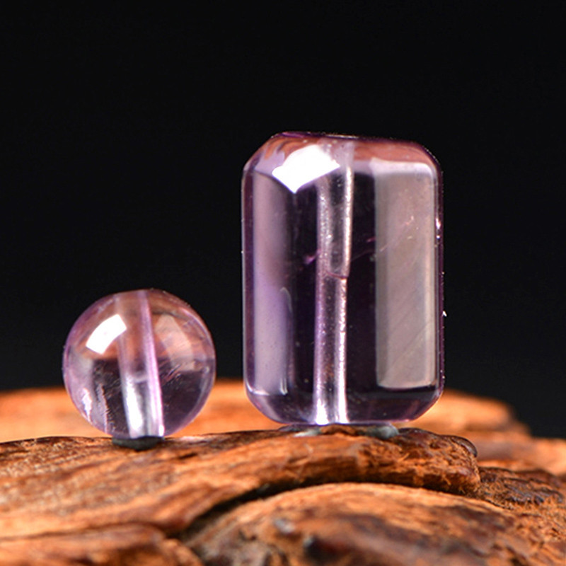 5A ธรรมชาติ Amethyst Pillar ลูกปัดเดี่ยว DIY ลูกปัดคริสตัลทําด้วยมือเครื่องประดับทํา